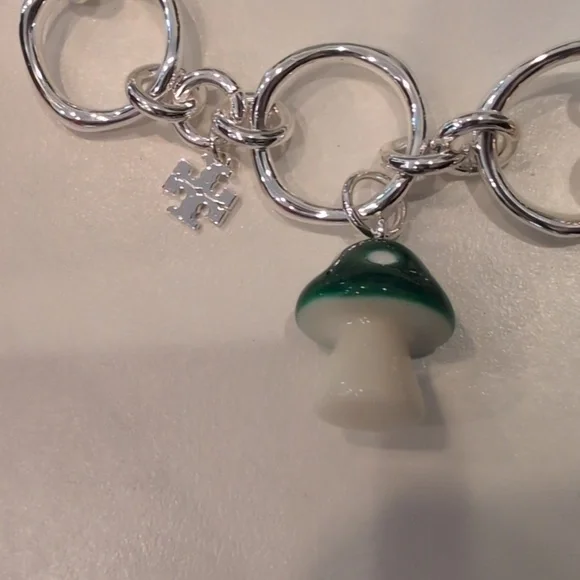 Tory Burch, Silver Charm Bracelet with Colorful Enamel Charms - Picture 4 of 4